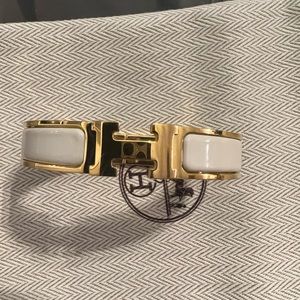 Hermes Clic H Bracelet in Panacotta GM with Gold Hardware